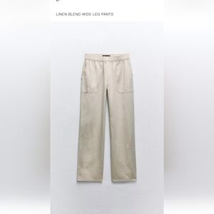 Zara linen blend wide leg pants NWT